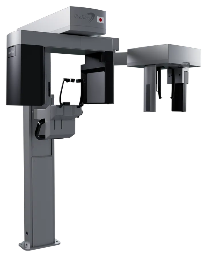 PreXion Excelsior Mid CBCT system, shown with the optional cephalometric arm